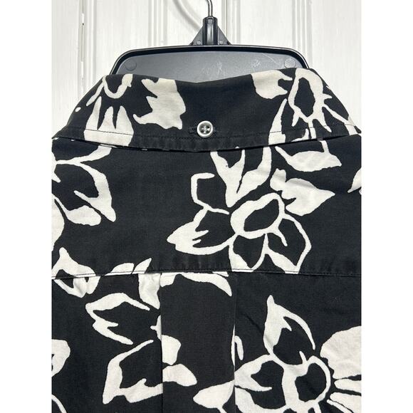 Ralph Lauren Greggor Mens Shirt L Black White Short Sleeve Hawaiian Floral Print - Picture 4 of 5